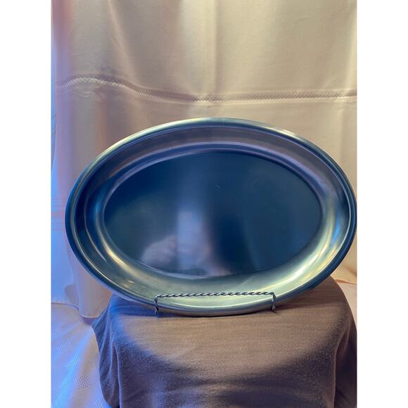 Kalmar Stainless Steel Oval  Serving Platter. Made in Denmark 14 in. X 9 ¾ in. - Picture 4 of 11